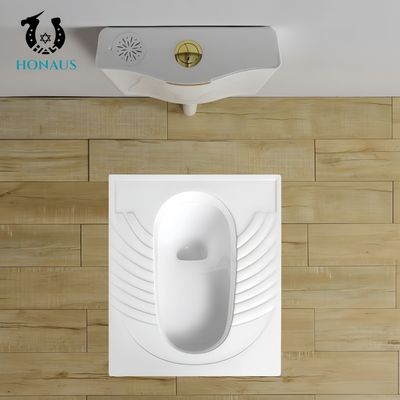 405mm Pit Distance Squatting Pan Toilet 550*440*190/230mm For Office Building
