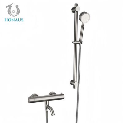 Wall Mounted Exposed Valve Showers 304 Stainless Steel Thermostatic Two Outlets