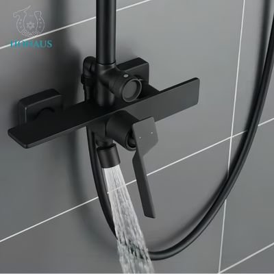 White Exposed Valve Showers Brass Triple Handles Elegant Design