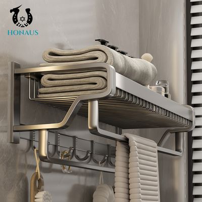 Luxury Bathroom Shower Accessories Wall Mounted Six Pieces Space Aluminum Powder Painted Grey