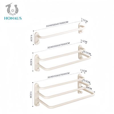 Euro Bathroom Shower Accessories Three Pieces Towel Rack Electroplated Aluminum Alloy