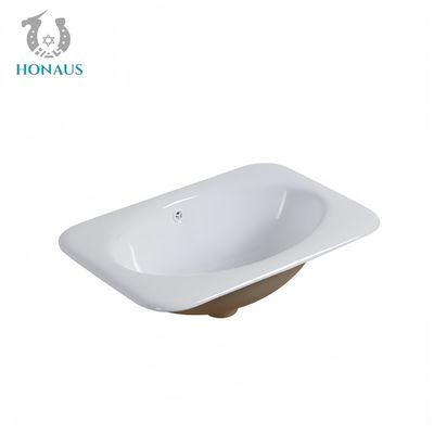 Elegant Bathroom Inset Basin Hotel Apartment High Temp Burned Ceramic White