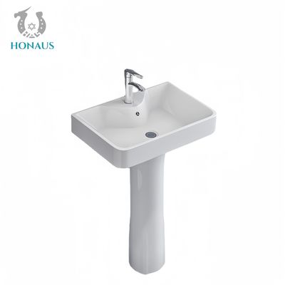 Indoor Small Bathroom Full Pedestal Wash Basin High Quality Ceramic Modern Design