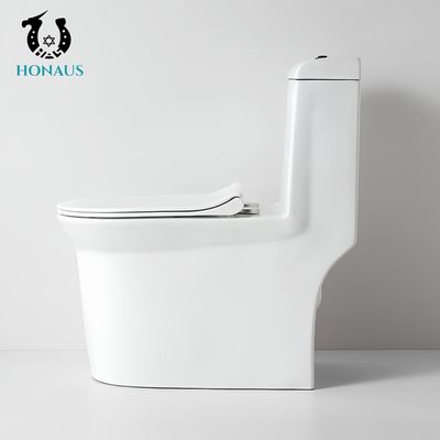 Self Clean Ceramic One Piece Toilet Bowl Luxury S/P Trap Siphonic Jet Customizable