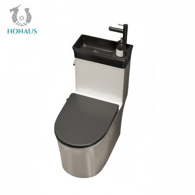 Multi Function White Ceramic One Piece Toilet Bowl & Basin Water Saver Hotel Use S Trap