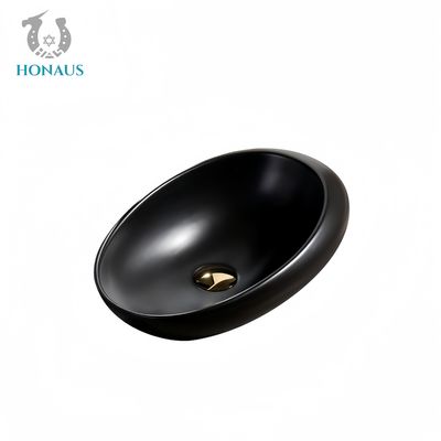 Luxury Bathroom Countertop Basin Art Design  Black Ceramic 20 Liters