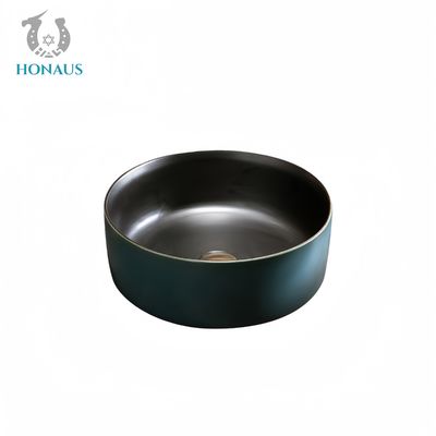 Retro Bathroom Countertop Basin Round Best Ceramic Electroplated Surface Anti Stain