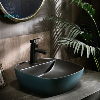Retro Bathroom Countertop Basin Round Best Ceramic Electroplated Surface Anti Stain