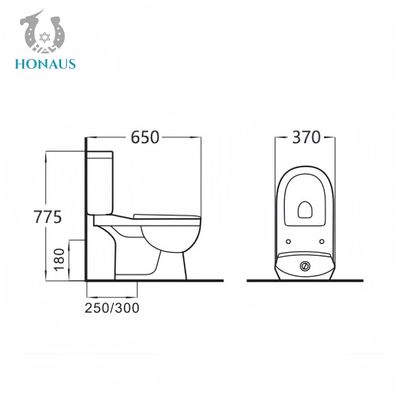 Practical Two Piece Toilet Bowl Dual Flush Best Ceramic Soft Close Cover Anti Stain