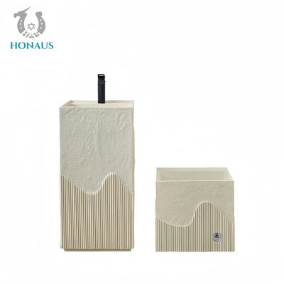 Outdoor Retro Design Full Pedestal Wash Basin Sintered Stone Multi Colors