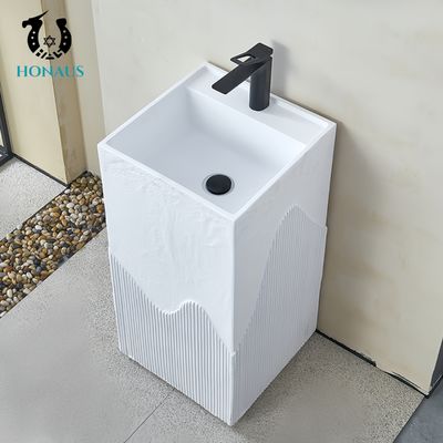 Outdoor Retro Design Full Pedestal Wash Basin Sintered Stone Multi Colors