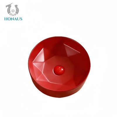 Modern Bathroom Countertop Basin Premium Quality Ceramic Red Art Basin Round