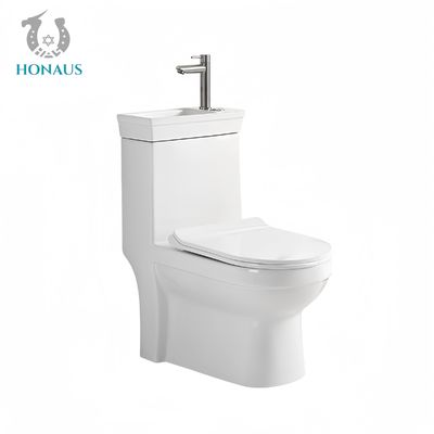 Practical Ceramic One Piece Toilet Bowl With Basin Water Saver S/P Trap Anti Stain