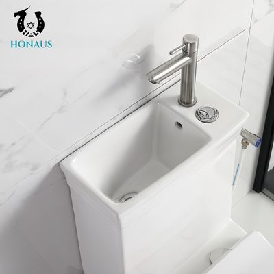Practical Ceramic One Piece Toilet Bowl With Basin Water Saver S/P Trap Anti Stain