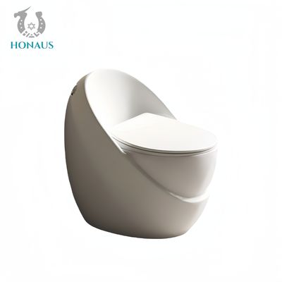 Modern Ceramic One Piece Toilet Bowl Luxury Hotel Egg Shape S Trap Small Size