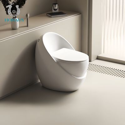Modern Ceramic One Piece Toilet Bowl Luxury Hotel Egg Shape S Trap Small Size