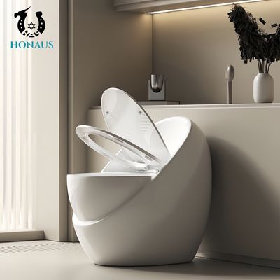 Modern Ceramic One Piece Toilet Bowl Luxury Hotel Egg Shape S Trap Small Size