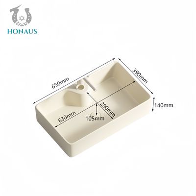 Luxury Bathroom Countertop Basin Premium Quality Ceramic Cream Modern Fast Drain