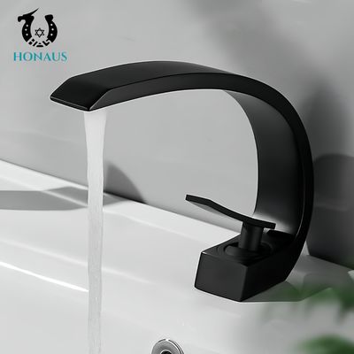 Modern Wash Basin Faucet Full Brass Multi Colors Curved Elegant Shape 0 To 90 Degree