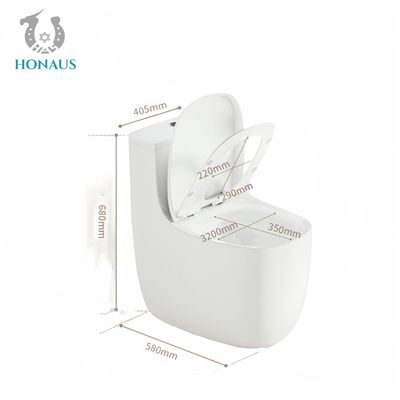 One Piece Toilet Bowl Siphonic Vortex Flush Round High Temp Burned Ceramic Silent Lid