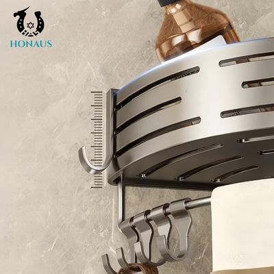 Bathroom Shower Accessories Wall Mounted Luxury Aluminum Shelf Heavy Load Bearing