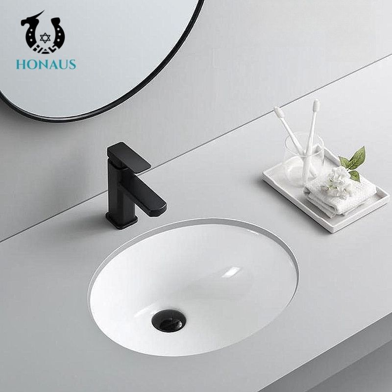 10L-15L Oval Round Bathroom Inset Basin With Overflow Household Hotel Used