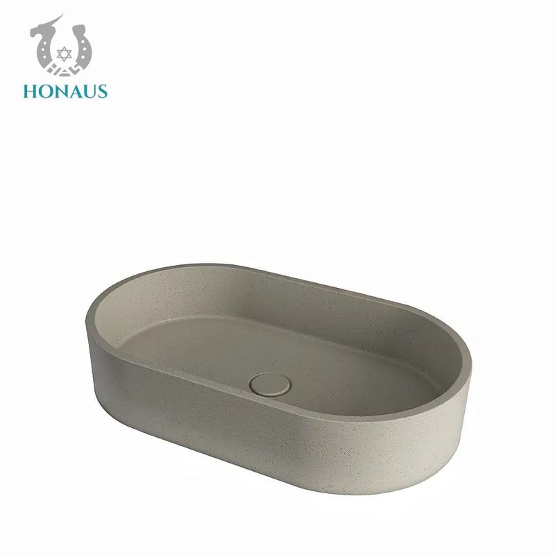 Solid Grey Concrete Countertop Basin Above Counter Vessel Sink Customizable