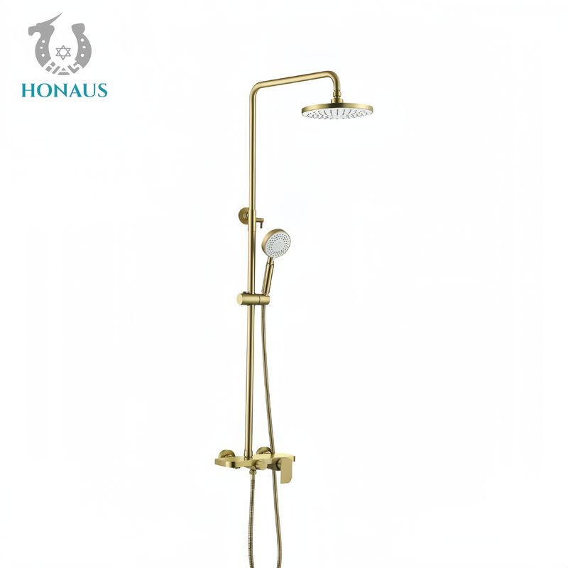 304 Stainless Steel Brushed Gold Shower Set Three Function Hot Cold Shower Head