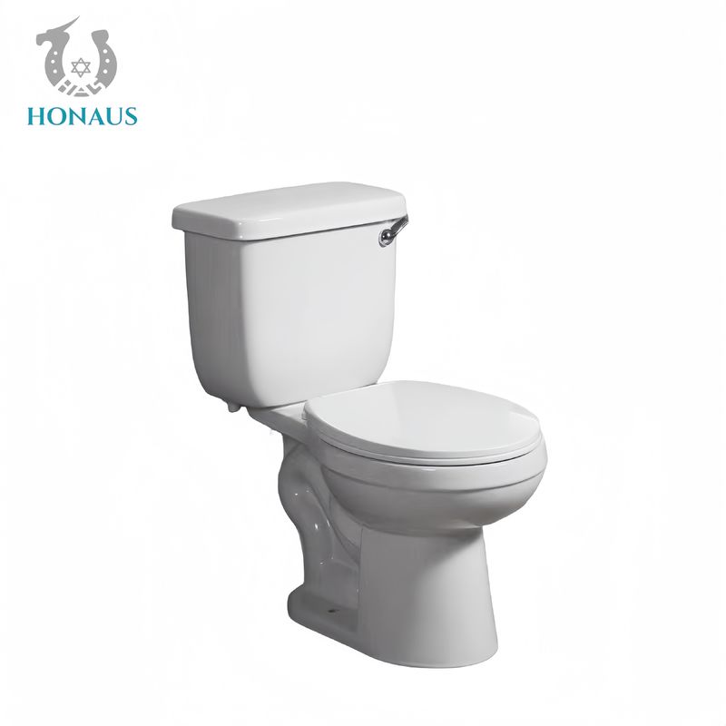 Classic Two Piece Toilet Bowl Round High Temp Burned Ceramic Single Flush 750*400*720