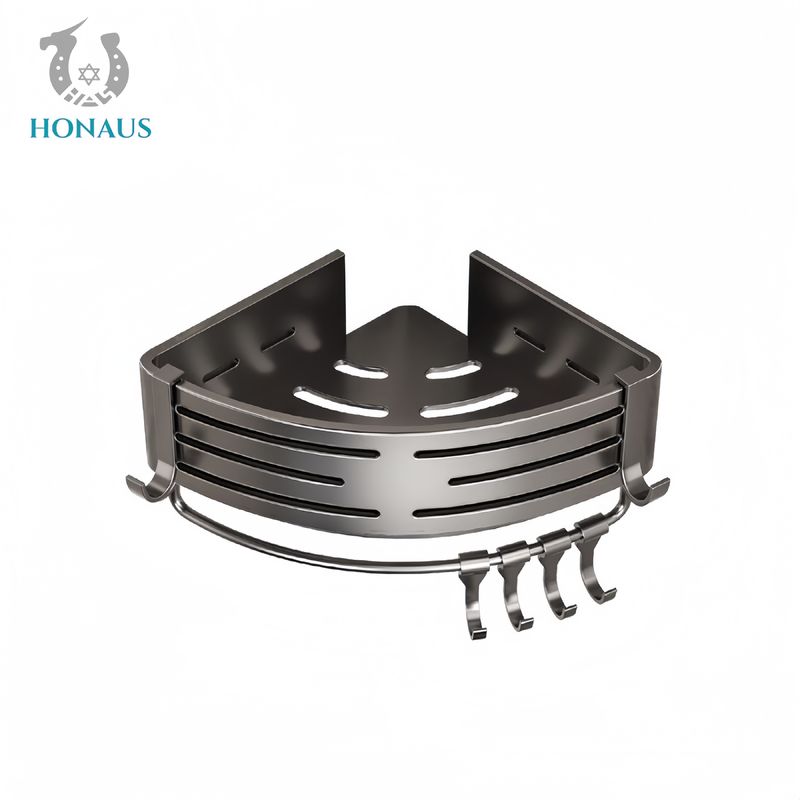 Bathroom Shower Accessories Wall Mounted Luxury Aluminum Shelf Heavy Load Bearing